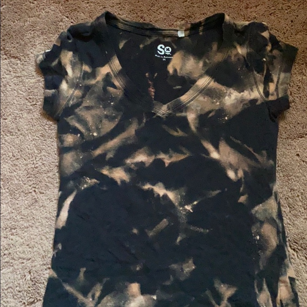 Black acid wash plain T-Shirt
